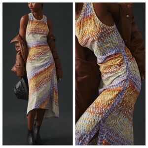 Anthropologie Daily Practice Treasure Ruched Tank Dress Midi Small Petite